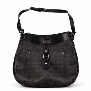 Liz & Co. Black Vintage Y2K Leather Shoulder Crossbody Hobo Style Purse Bag